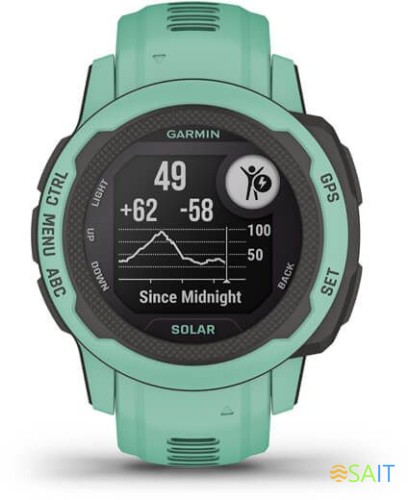 Смарт-часы Garmin Instinct 2S Solar Tactical 20мм 1.3" AMOLED корп.черный/мятный рем.мятный (010-02564-02)