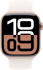 Смарт-часы Apple Watch Series 10 A2997 42мм OLED корп.розовое золото Sport Band рем.белый разм.брасл.:130-180мм (MWWH3LW/A)