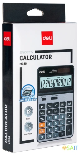 Калькулятор настольный Deli EM350 серебристый металлик 12-разр.