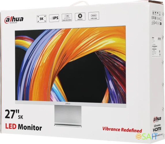 Монитор Dahua 27" DHI-LM27-P501 серебристый IPS LED 5ms 16:9 HDMI матовая 2000:1 400cd 178гр/178гр 5120x2880 60Hz DP 5K USB 5.78кг