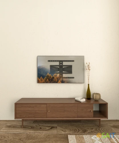 Кронштейн для телевизора Hyundai SL-F1 черный 43"-90" макс.50кг настенный поворотно-выдвижной и наклонный