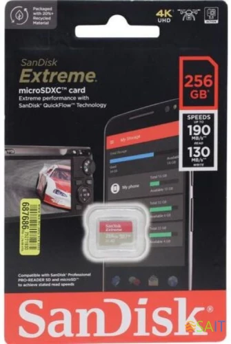 Флеш карта microSDXC 256GB Sandisk SDSQXAV-256G-GN6MN Extreme A2 w/o adapter