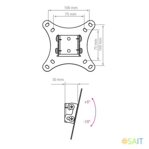 Кронштейн для телевизора Arm Media LCD-02 черный 15"-32" макс.20кг настенный наклон