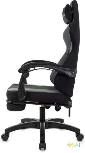 Кресло игровое Zombie Weaver черный/серый с подголов. крестов. пластик подст.для ног пластик черный