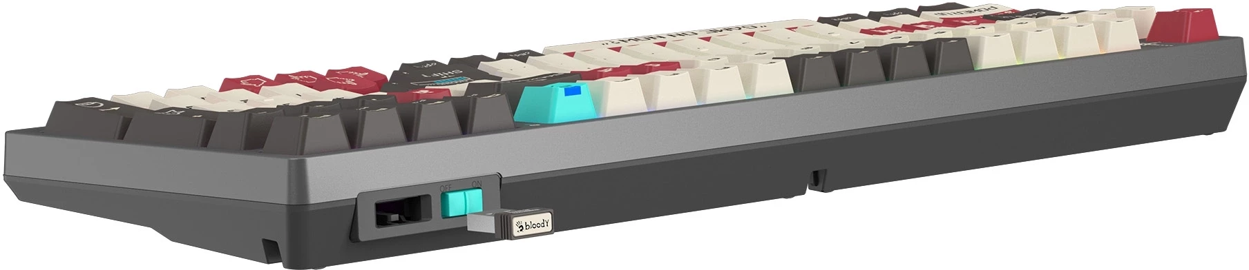 Клавиатура A4Tech Bloody WS98 Pixels Red механическая темно-серый/белый USB беспроводная BT/Radio Multimedia for gamer LED (WS98)