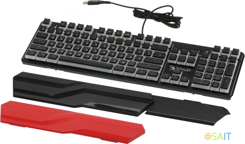 Клавиатура A4Tech Bloody B975P механическая черный USB Multimedia for gamer LED (подставка для запястий) (B975P)