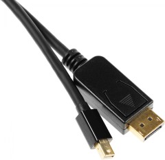 Кабель аудио-видео Buro miniDisplayport (m)/DisplayPort (m) 1.5м. позолоч.конт. черный (MDP-DP)