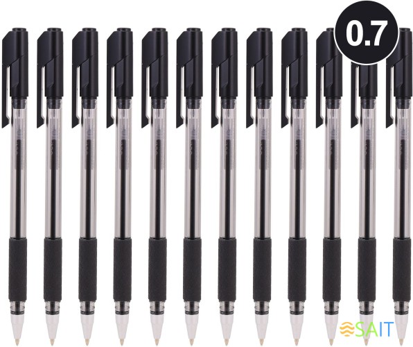 Ручка шариков. Deli Arrow EQ01620 прозрачный/черный d=0.7мм черн. черн. резин. манжета