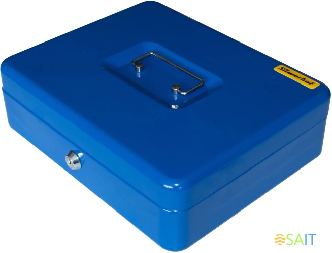 Ящик для денег Silwerhof 90x300x240 синий сталь 1.66кг