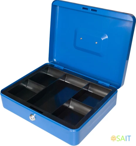 Ящик для денег Silwerhof 90x300x240 синий сталь 1.66кг