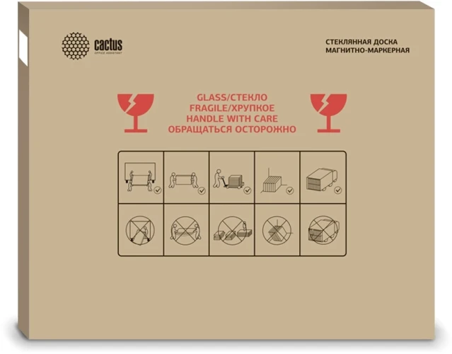 Доска стеклянная Cactus CS-GBD-90X120-UWT-TM Сквозное крепление стекло ультра белый 90x120см стекло крепления
