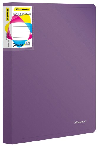Папка с 60 прозр.вклад. Silwerhof Perlen 292961-73 A4 1мм карман сиреневый металлик