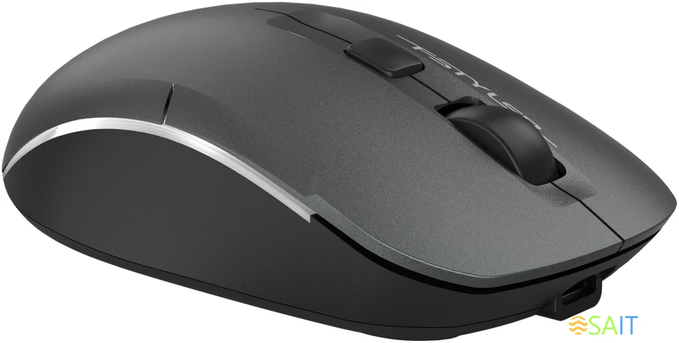 Мышь A4Tech Fstyler FB26CS Air2 серый/черный оптическая 2000dpi silent беспров. BT/Radio USB для ноутбука 4but (FB26CS AIR2 SMOKY GREY)
