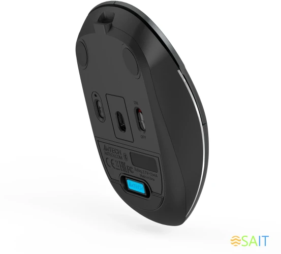 Мышь A4Tech Fstyler FB26CS Air2 серый/черный оптическая 2000dpi silent беспров. BT/Radio USB для ноутбука 4but (FB26CS AIR2 SMOKY GREY)