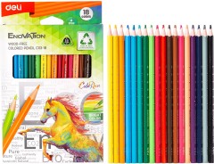 Карандаши цв. Deli EC113-18 Enovation трехгран. пластик 18цв. коробка/европод. (18шт)