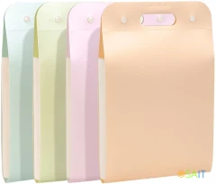 Папка-портфель Deli PM323 на кнопке 13 отдел. A4 полипропилен ассорти/ассорти