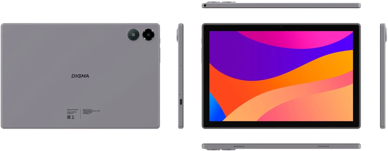 Планшет Digma CITI 1314C 4G SC9863A1 (1.6) 8C RAM3Gb ROM32Gb 10.1" IPS 1280x800 4G 2Sim Android 13 серый 5Mpix 2Mpix BT WiFi microSD 128Gb 6000mAh