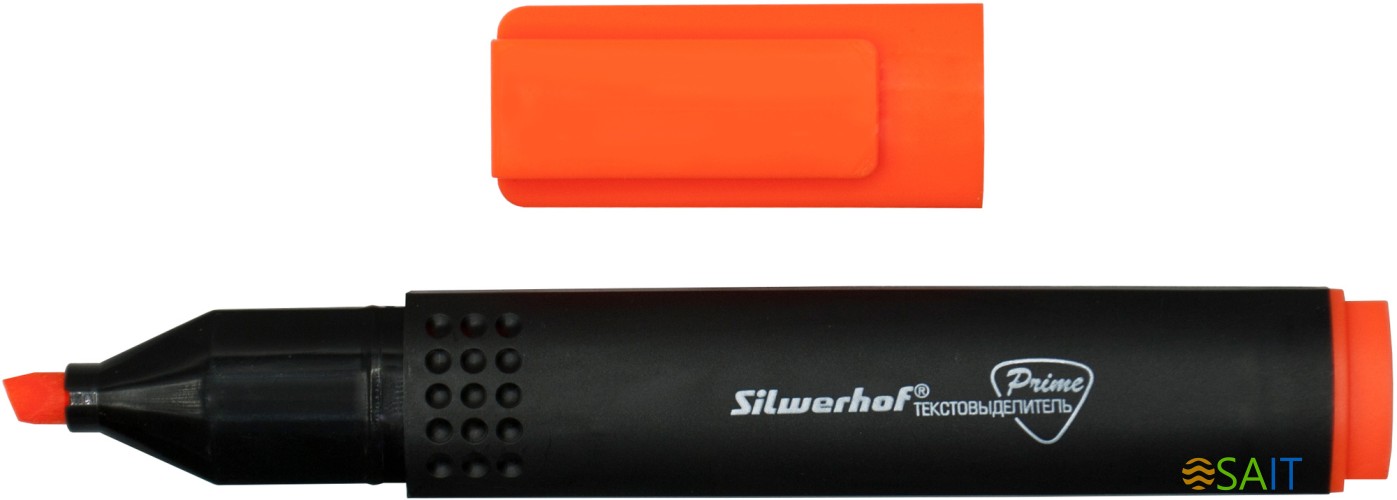 Текстовыделитель Silwerhof Prime 108031-06 скошенный пиш. наконечник 1-4мм оранжевый коробка
