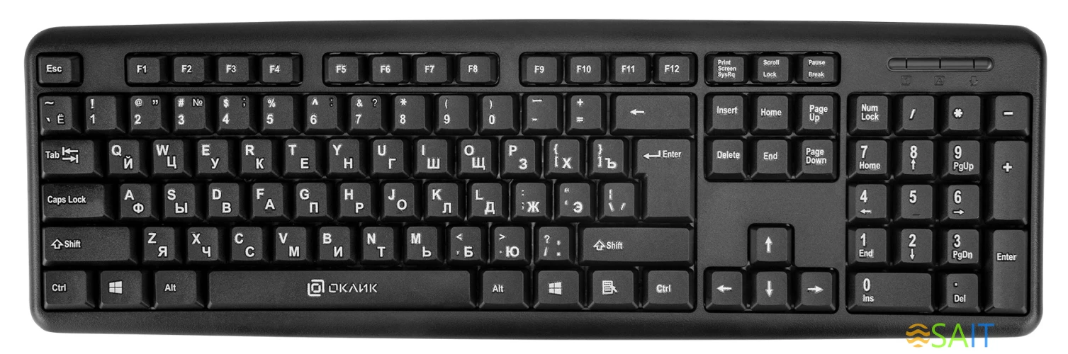 Клавиатура Оклик 180M черный PS/2 (313180)