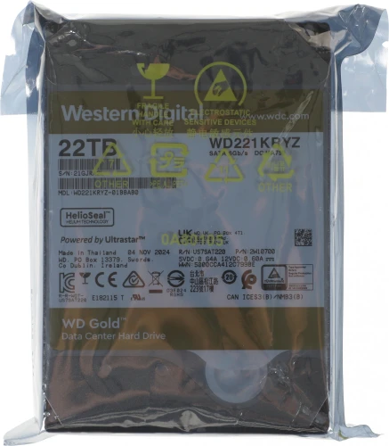Жесткий диск WD SATA-III 22TB WD221KRYZ Server Gold 512E (7200rpm) 512Mb 3.5"