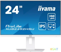 Монитор Iiyama 23.8" ProLite XUB2492HSU-W6 белый IPS LED 0.4ms 16:9 HDMI M/M матовая HAS Piv 250cd 178гр/178гр 1920x1080 100Hz DP FHD USB 4.9кг