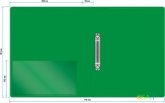 Папка на 2-х кольцах Бюрократ -0812/2RGRN A4 пластик 0.8мм кор.40мм внутр. с вставкой зеленый