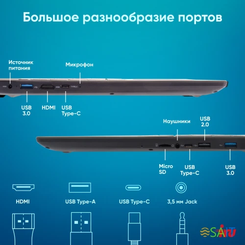 Ноутбук IRU Tactio 15ALG Core i5 1235U 8Gb SSD256Gb Intel Iris Xe graphics 15.6" IPS FHD Windows 11 Pro black WiFi BT Cam (2044618)