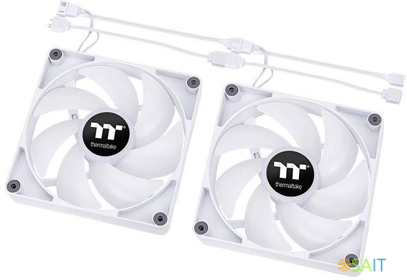 Вентилятор для корпуса Thermaltake CT120 Sync ARGB 120х120x25 белый 4-pin 25.8дБ (упак.:2шт) (CL-F153-PL12SW-A) Ret