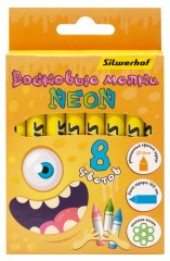 Восковые мелки Silwerhof Neon Монстрики 8цв. дл.100ммд.10мм картон.кор.