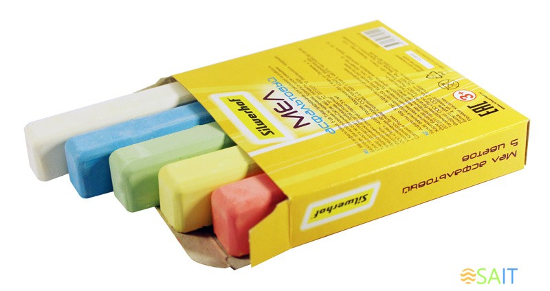 Мел цветной асфальтовый Silwerhof 882087-05 Солнечная коллекция 5цв. картон.кор.