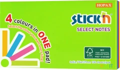 Блок самоклеящийся бумажный Stick`n Magic 21573 76x127мм 100лист. 70г/м2 неон 4цв.в упак.