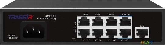Коммутатор Trassir TR-NS1109-120-8PoE неуправляемый