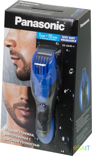 Машинка для стрижки Panasonic ER-GB40-A520 синий/черный (насадок в компл:1шт)