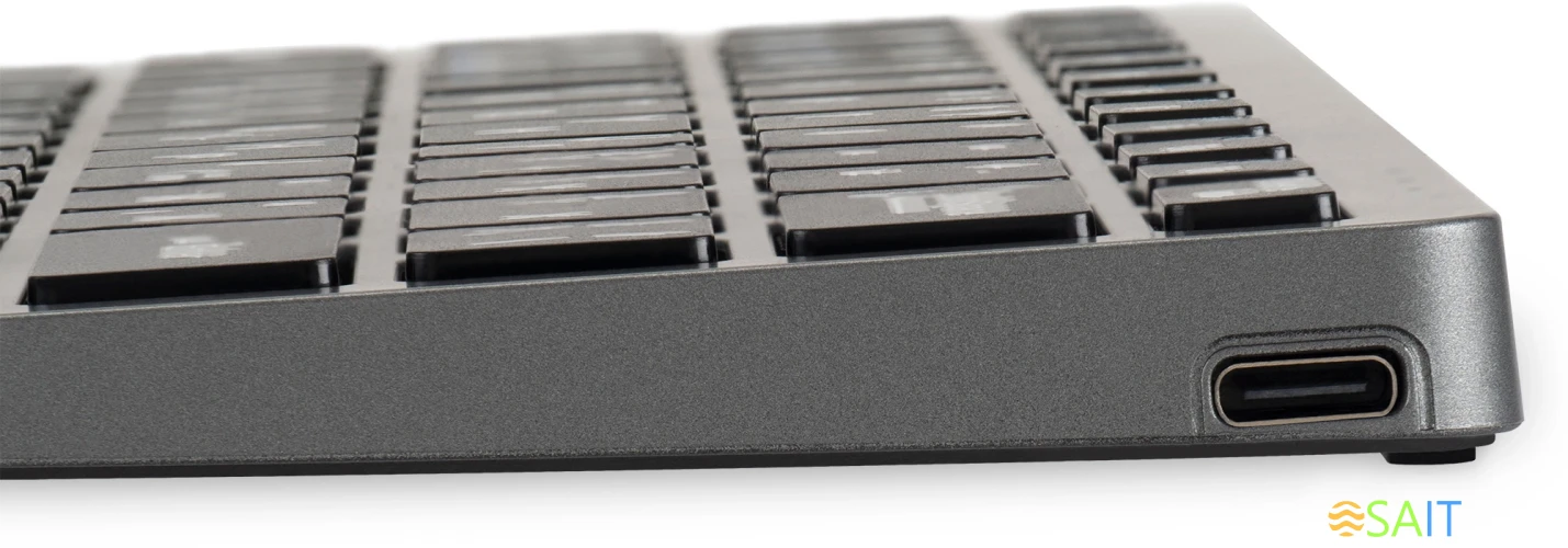 Клавиатура Оклик 835S серый/черный USB беспроводная BT/Radio slim Multimedia (1696467)