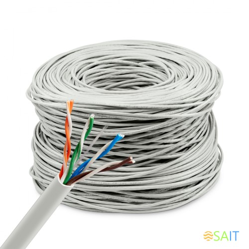 Кабель сетевой Buro BU-CCA-050 UTP 4 пары cat.5E solid 0.50мм CCA 305м серый