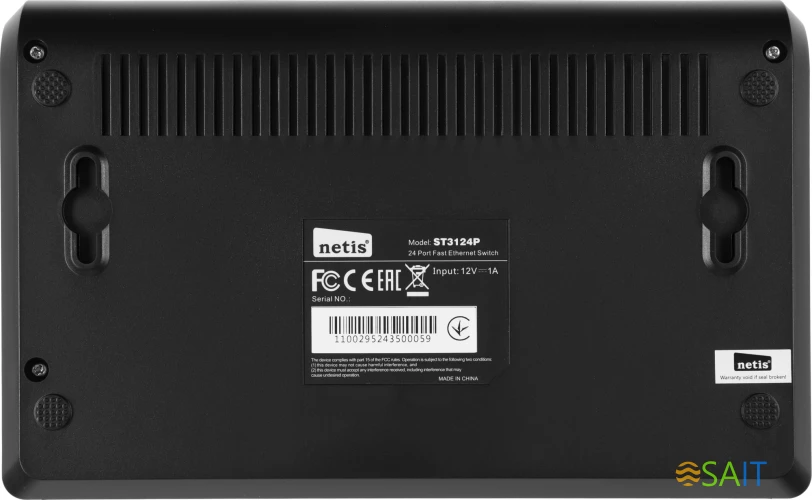 Коммутатор Netis ST3124P (L2) 24x100Мбит/с неуправляемый