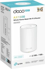 Бесшовный Mesh роутер TP-Link Deco X10-4G (DECO X10-4G(1-PACK)) AX1500 10/100/1000BASE-TX cat.6 белый