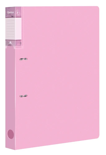 Папка на 2-х D-кольцах Бюрократ Gems GEM0812/2RPIN A4 пластик 0.7мм кор.32мм торц.карм с бум. встав розовый аметист
