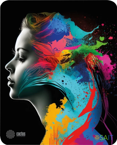 Коврик для мыши Cactus Color paint 300x250x3мм (CS-MPC-D08M)