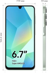 Смартфон Samsung SM-A165F Galaxy A16 256Gb 8Gb мятный моноблок 3G 4G 2Sim 6.7" 1080x2340 Android 14 50Mpix 802.11 a/b/g/n/ac NFC GPS GSM900/1800 GSM1900 A-GPS microSD max1024Gb