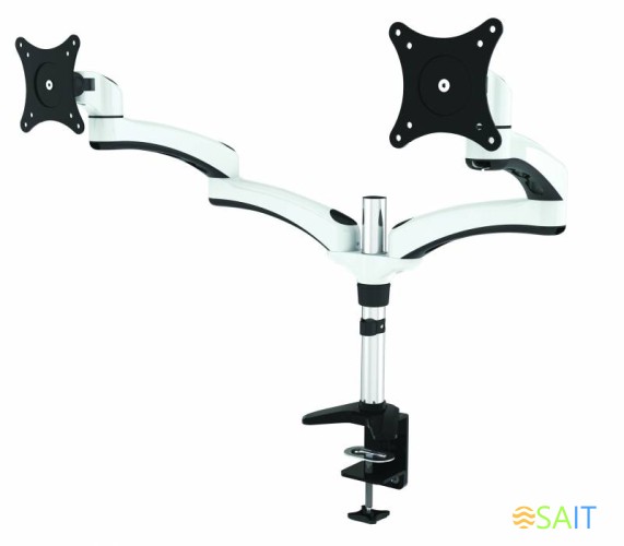 Кронштейн для мониторов Cactus CS-VM-FE124D-AL серебристый 15"-27" макс.8кг настольный поворот и наклон