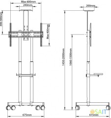 Подставка для телевизора Arm Media PT-STAND-8 черный 32"-80" макс.50кг напольный фиксированный