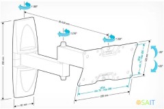 Кронштейн для телевизора Holder LCDS-5064 белый 10"-32" макс.30кг настенный поворотно-выдвижной и наклонный