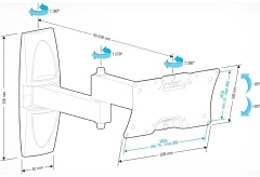 Кронштейн для телевизора Holder LCDS-5064 белый 10"-32" макс.30кг настенный поворотно-выдвижной и наклонный
