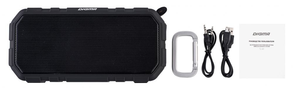 Колонка порт. Digma S-40 черный 10W 1.0 BT 2000mAh (SP4010B)