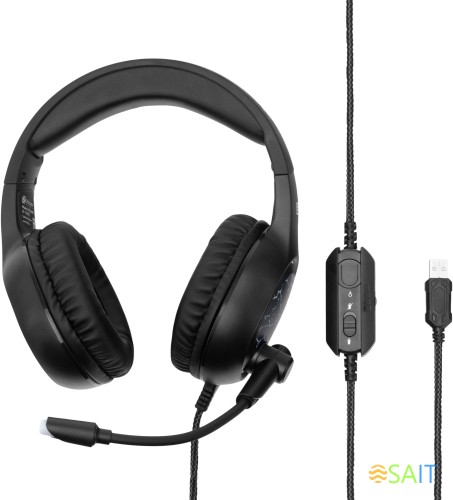 Наушники с микрофоном Оклик HS-L930G SNORTER черный 2.1м мониторные USB оголовье (1192375)