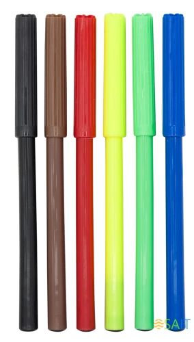 Фломастеры Silwerhof Веселые друзья 7.5мм 125мм круг. Вентилируемый 6цв. пакет с европодвесом