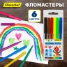 Фломастеры Silwerhof Веселые друзья 7.5мм 125мм круг. Вентилируемый 6цв. пакет с европодвесом
