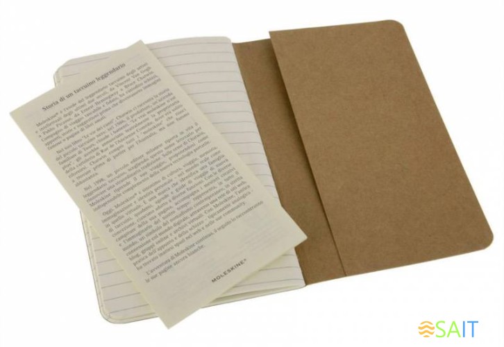 Блокнот Moleskine CAHIER JOURNAL QP411 Pocket 90x140мм обложка картон 64стр. линейка бежевый (3шт)