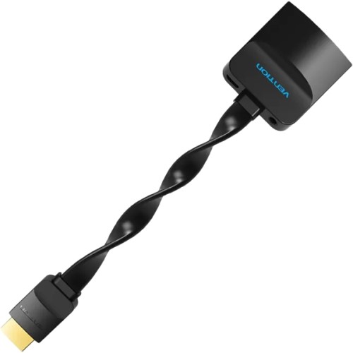 Мультимедиа конвертер Vention HDMI > VGA + аудио, гибкий, плоский Мультимедиа конвертер Vention HDMI 19М/VGA F/mini Jack 3.5 mm F/micro USB 2.0 Type B F (ACKBB)